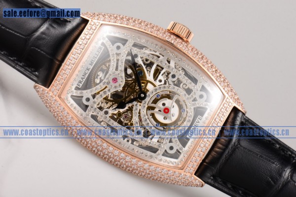 Franck Muller Cintree Curvex Skeleton Best Replica Watch Rose Gold 8880 A S9 SQT